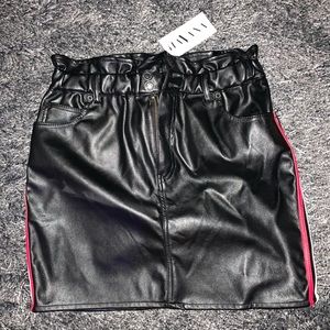 Leather mini skirt
